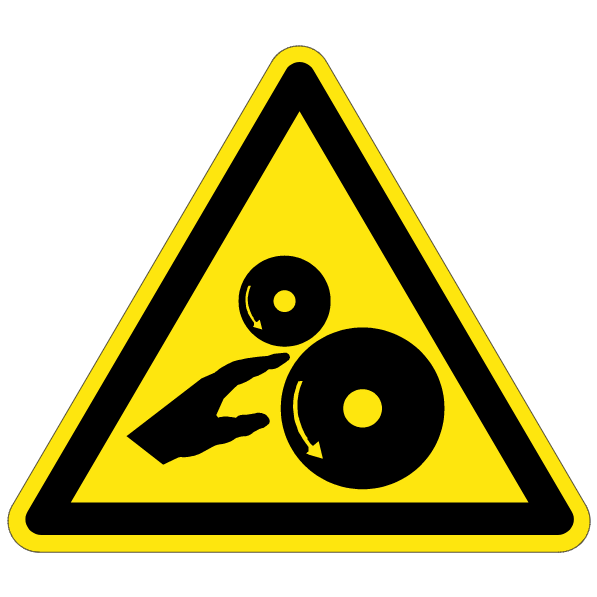 Attention aux mains, rouleau lisse - W213 - étiquettes et panneaux de danger et de prévention